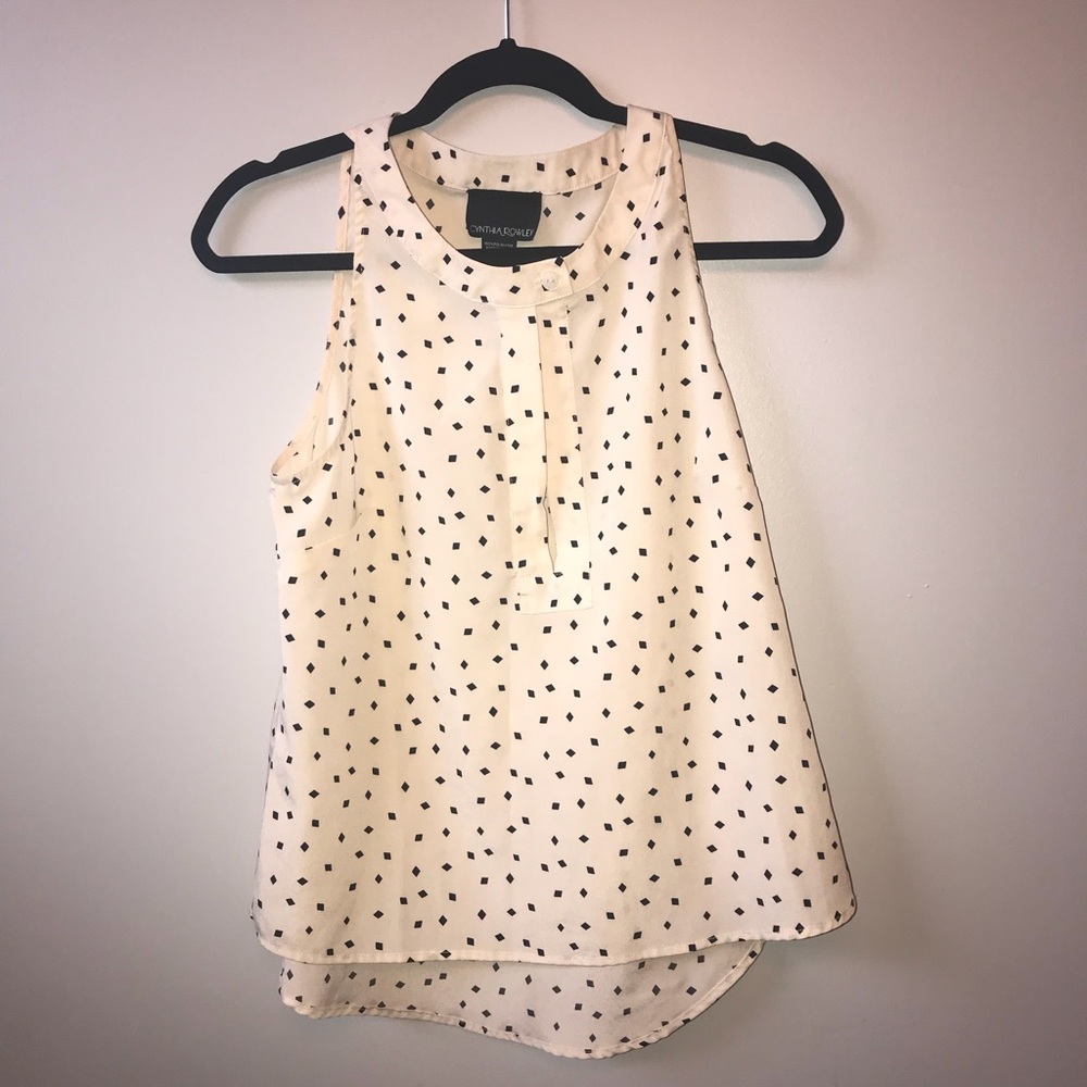 Cynthia Rowley Cream and Black tank blouse